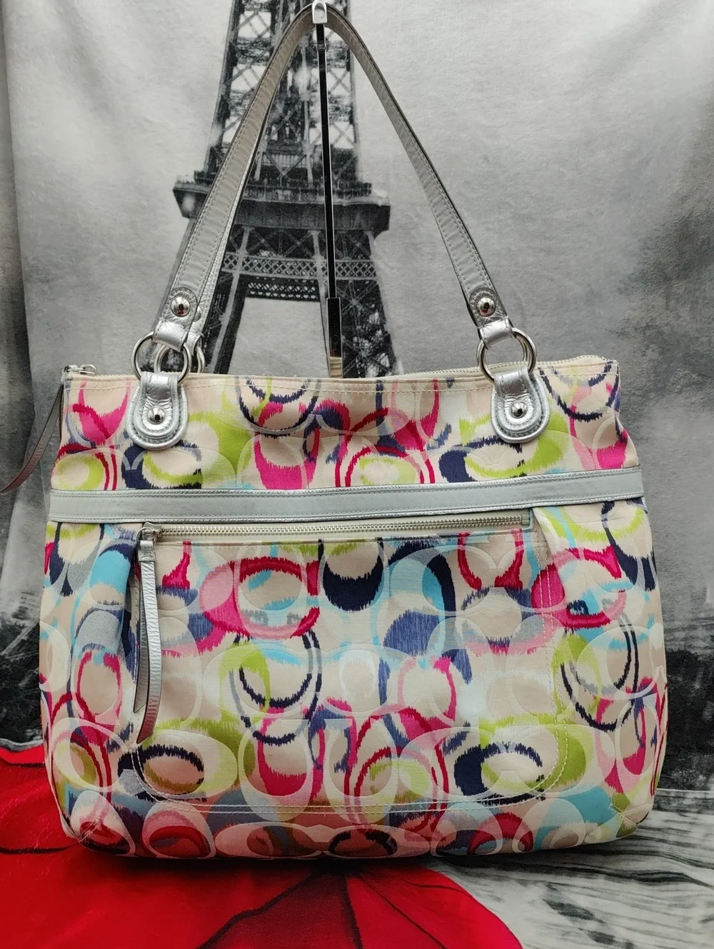 Coach Poppy Ikat Signature C Tote